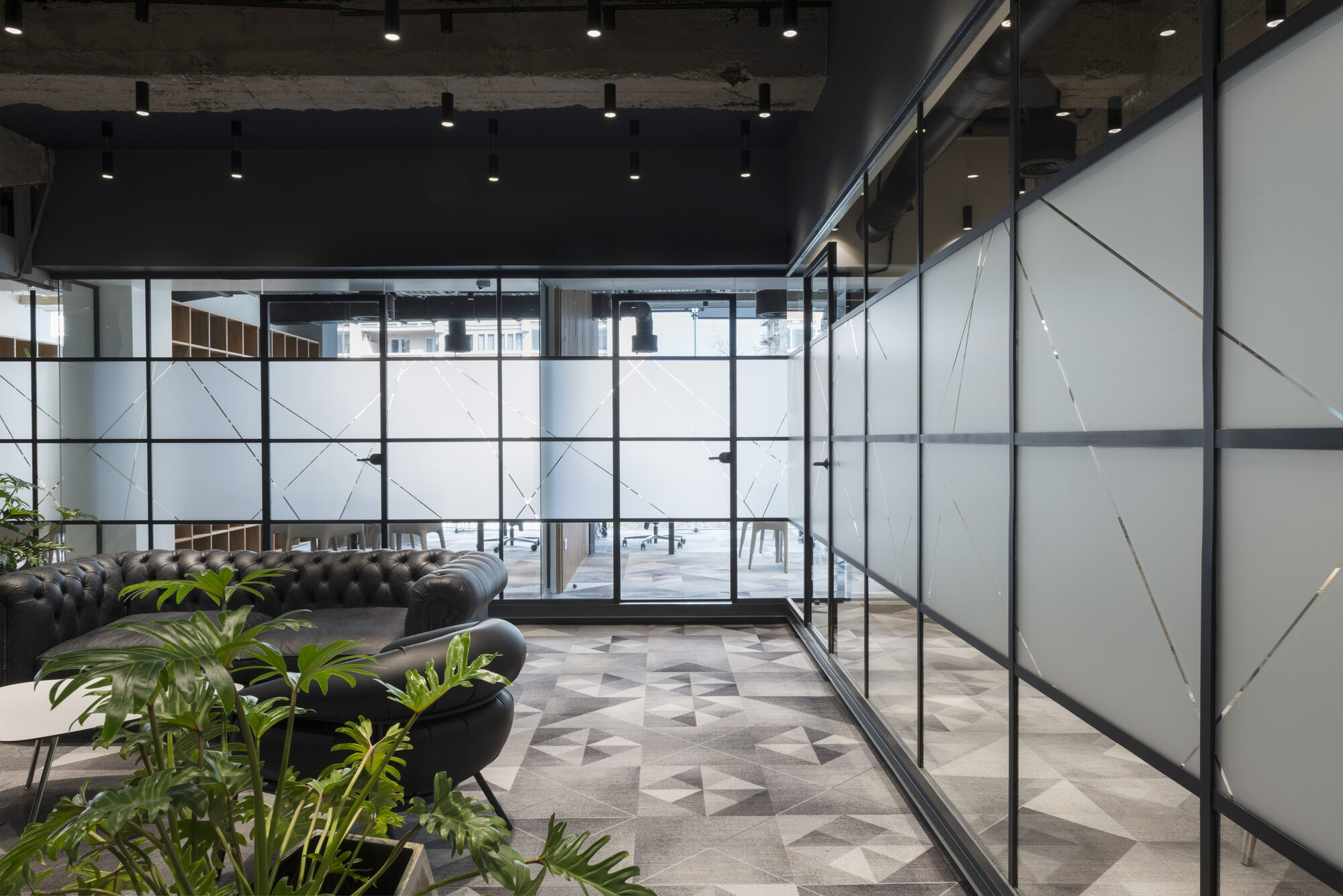 Liberty Bank glass-partitioned office